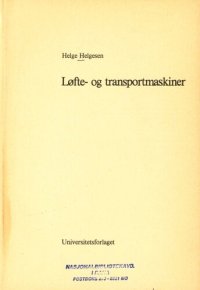 cover of the book Løfte -og transportmaskiner