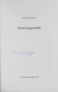 cover of the book Teknologipolitikk