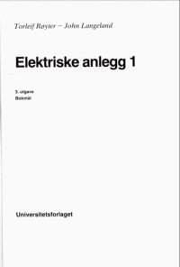 cover of the book Elektriske anlegg. 1