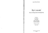 cover of the book Byt i nicość. Zarys ontologii fenomenologicznej