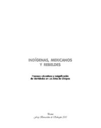 cover of the book Indígenas, mexicanos y rebeldes. Procesos educativos y resignificación de identidades en Los Altos de Chiapas