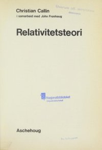 cover of the book Relativitetsteori