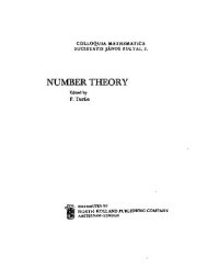 cover of the book Number theory: proceedings