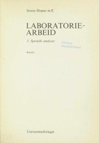 cover of the book Spesielle analyser