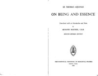 cover of the book St. Thomas Aquinas. On Being and Essence