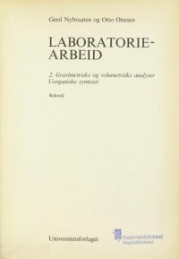 cover of the book Gravimetriske og volumetriske analyser - uorganiske synteser