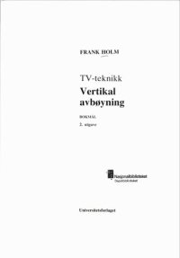 cover of the book TV-teknikk : vertikal avbøyning