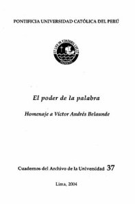 cover of the book El poder de la palabra. Homenaje a Víctor Andrés Belaunde