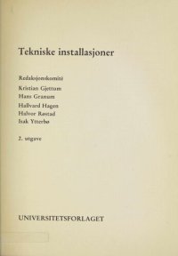 cover of the book Tekniske installasjoner