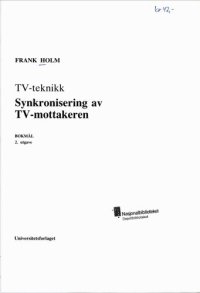 cover of the book TV-teknikk : synkronisering av TV-mottakeren