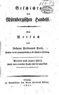 cover of the book Geschichte des Nürnbergischen Handels : Ein Versuch