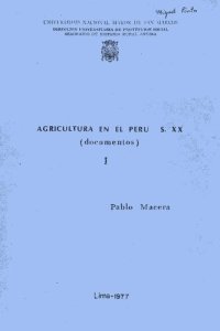 cover of the book Agricultura en el Perú s. XX (documentos)