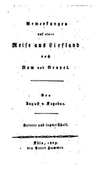 cover of the book Bemerkungen auf einer Reise aus Liefland nach Rom und Neapel