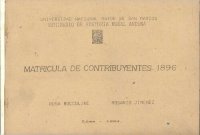 cover of the book Matrícula de contribuyentes 1896 (Perú)