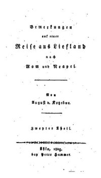 cover of the book Bemerkungen auf einer Reise aus Liefland nach Rom und Neapel