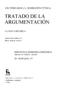 cover of the book Tratado de la argumentación. La nueva retórica