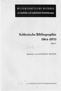 cover of the book Schlesische Bibliographie 1964-1970