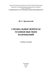 cover of the book Специальные вопросы техники высоких напряжений: учебное пособие