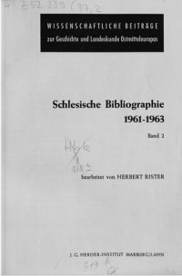 cover of the book Schlesische Bibliographie 1961-1963