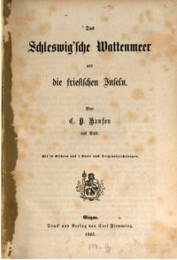 cover of the book Das Schleswig'sche Wattenmeer und die friesischen Inseln