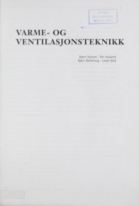 cover of the book Varme- og ventilasjonsteknikk