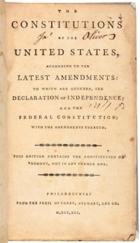 cover of the book Constitution of the United States of America: With the Amendments Thereto, to Which Are Prefixed ...