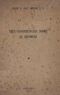 cover of the book Tres conferencias sobre el divorcio