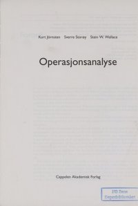 cover of the book Operasjonsanalyse