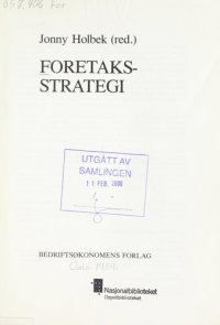 cover of the book Foretaksstrategi