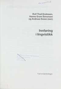 cover of the book Innføring i lingvistikk