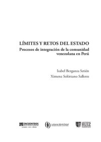 cover of the book Límites y retos del Estado : Procesos de integración de la comunidad venezolana en Perú