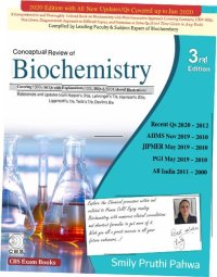 cover of the book Conceptual review of biochemistry : covering 1300+ MCQs with explanations, 100+ IBQs & 500 colored illustration : reference and updates form Harper's 31/e, Lehninger's 7/e, Harrison's 20/e, Lippincott's 7/e, Teitz's, Devlin's 8/e