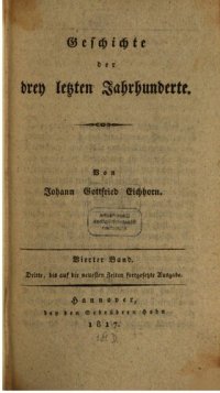 cover of the book Geschichte der drei letzten Jahrhunderte