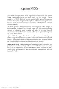 cover of the book Against NGOs: A Critical Perspective on Civil Society, Management and Development