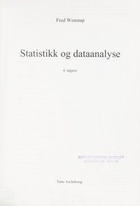 cover of the book Statistikk og dataanalyse