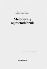 cover of the book Metodevalg og metodebruk