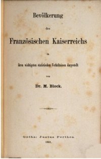 cover of the book Bevölkerung des Französischen Kaiserreiches in ihren wichtigsten statistischen Verhältnissen dargestellt