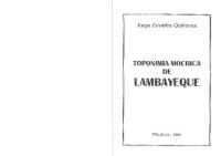 cover of the book Toponimia mochica de Lambayeque