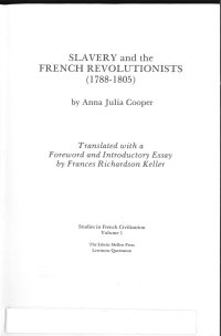 cover of the book Slavery and the French Revolutionists (1788-1805)