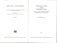 cover of the book Legislation and exposition : critical analysis of differences between the philosophy of Kant and Hegel