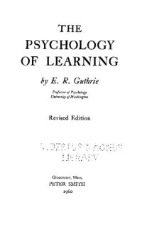 cover of the book The Psychology of Learning, Revised Edition