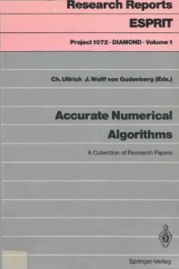 cover of the book Accurate Numerical Algorithms. A Collection of Research Papers