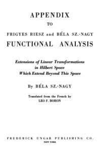 cover of the book Appendix to Frigyes Riesz and Bela Sz.-Nagy Functional Analysis 