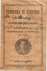 cover of the book Programa de gobierno del comandante Luis M. Sánchez Cerro, candidato a la presidencia de la República del Perú