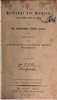 cover of the book Die Feldzüge der Sachsen in den Jahren 1812 und 1813