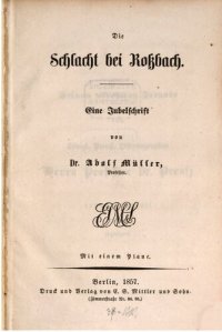 cover of the book Die Schlacht bei Roßbach : Eine Jubelschrift