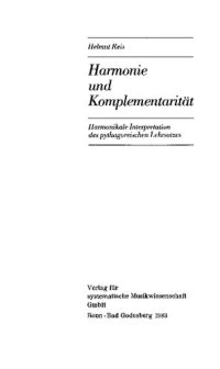 cover of the book Harmonie und Komplementarität: Harmonikale Interpretation des pythagoreischen Lehrsatzes