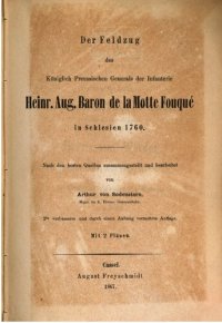 cover of the book Der Feldzug des Königlich Preussischen Generals der Infanterie Heinr. Aug. Baron de la Motte Fouqué in Schlesien 1760