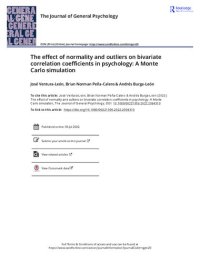 cover of the book The effect of normality and outliers on bivariate correlation coefficients in psychology: A Monte Carlo simulation