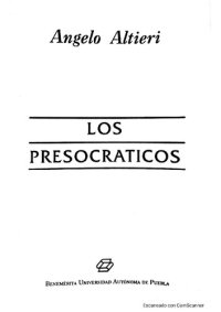 cover of the book Los Presocráticos